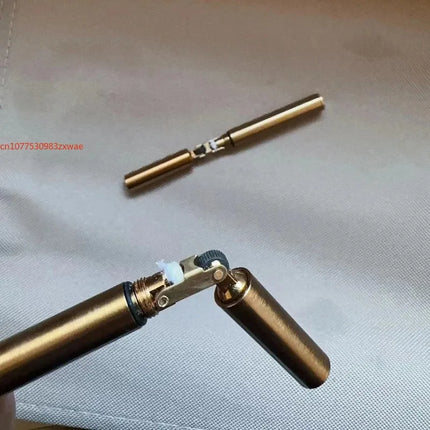 New Brass NunchakuLighter Windproof Mini RetroGrinding Wheel Ignition FlintFireless Men's Smoking ToyGift