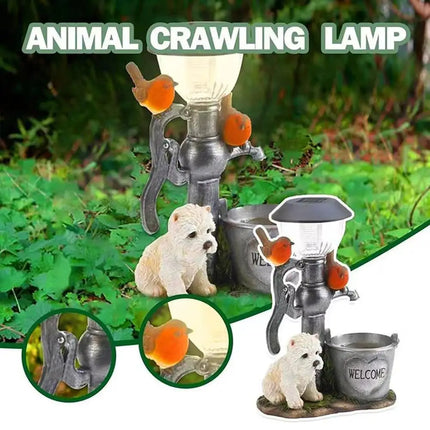 Solar Lamp for Cat and Dog, Dog, Rabbit Creativity, StatueWindow Animal LightDecoration Climbing Decor, Garden, Home Room, S0E5