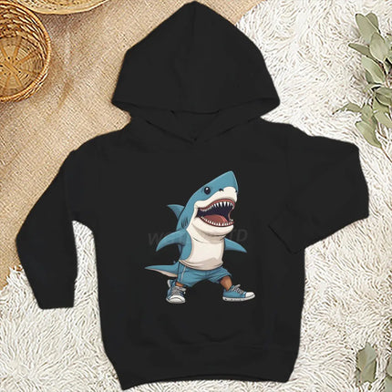 Funny Cappuccino Assassino Children Hoodies Boys Girls Funny Italian Brainrot Print Long Sleeve Hooded Top Kid Humor Sweatshirts