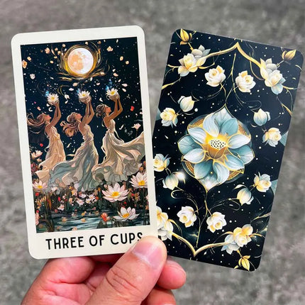 Ethereal Bloom Tarot Cards Deck, 78 Pieces, 13x8 Cm,  Trust Flower Theme, Includes Paper Guide Card Games