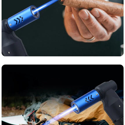 HONEST Metal Gas Lighter Jet Butane Cigar Lighter Windproof Kitchen Pipe BBQ Jewelry Welding Lighter Men's Outdoor Gadgets
