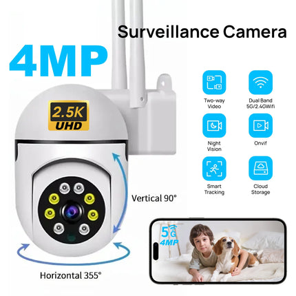 Tuya Smart 2.4G 4MP Indoor Camera,2.5K Security Camera for Baby Monitor,PTZ Wifi Cameras for Home Security,Pet Camera-USB