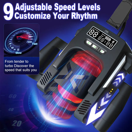 Automatic Handle Male Masturbator Cup Penis Stroking Telescopic Vibrating Cock Stroker Delay Exercise Device Sex Toy For Men