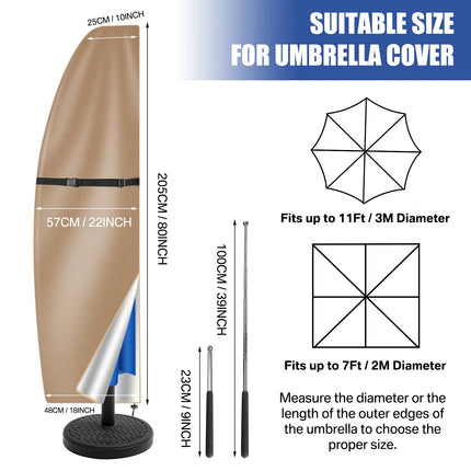 Outdoor Cantilever Umbrella Cover Waterproof Patio Parasol Cover Banana Straight Style All-Season Parasol Umbrella Protection