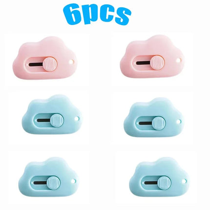 1/2/3/6PCS Cute Rabbit Cloud Color Mini Portable Utility Knife Paper Cutter Cutting Razor Blade Office Stationery Supplies