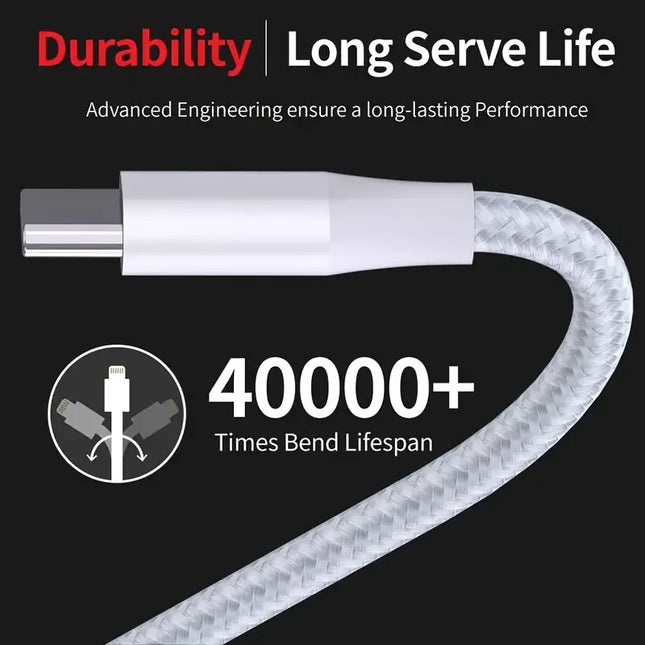 5PCS USB A to Type C Nylon Braided Fast Charging Cable Charger Cord Compatible with iPhone 16 15 Pro Max Plus for Samsung