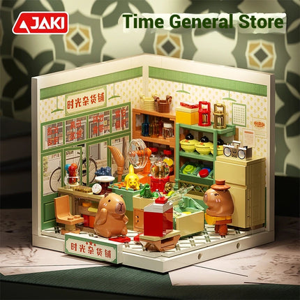 JAKI Super Town Building Blocks Toys Street Scene General Store Model Assembly Toy Desktop Ornament Children's Birthday Gift