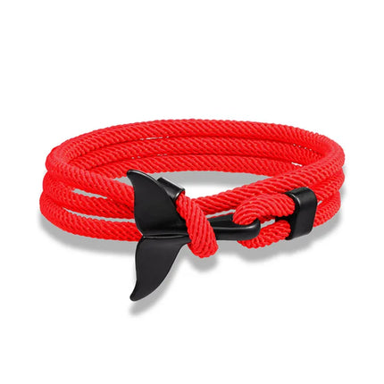Ocean Style Whale Tail Anchor Bracelet for Men Women Multilayer Adjustable Rope Couple Bracelets Fashion Friendship Jewelry Gift
