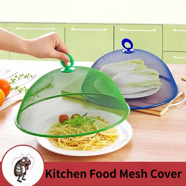30cm Round Mesh Food Cover Umbrella Style Fine Net Anti-fly Insect Proof Breathable Dish Tent Kitchen Food Protective Shield