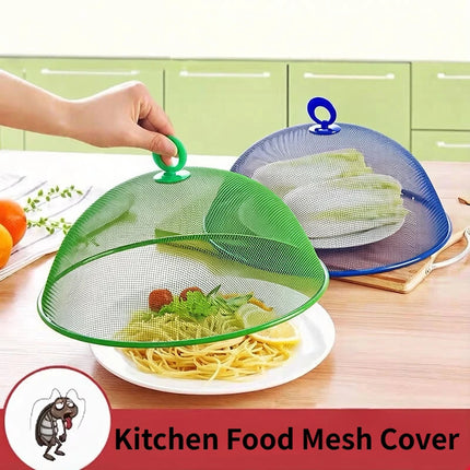 30cm Round Mesh Food Cover Umbrella Style Fine Net Anti-fly Insect Proof Breathable Dish Tent Kitchen Food Protective Shield