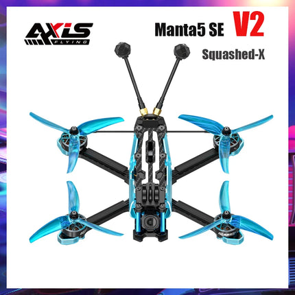 Axisflying Manta 5 SE V2 FPV Drone Kit Squashed-X Frame AE227-1960KV Motor Cinematic Freestyle Drone with GPS -6S