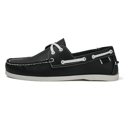 Men's Trendy Apron Toe Loafer Shoes, Slip On Comfy Non Slip For Outdoor Walking Traveling, Spring And Summer