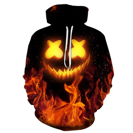 Funny Mens Halloween Smiling Face Hoodie 3d Print  Men Hooded Sweatshirt Men's Clothing Men Oversized  Sweatshirts Hoodie