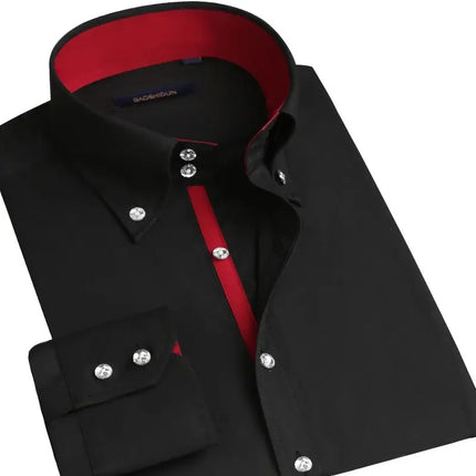 Dress Shirt for Men Button-down Collared Formal Business Long Sleeve Casual Korean Fashion Slim Fit Male Designer Shirts White