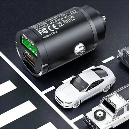 USB 200W Mini Car Charger Fast Charging Head Cigarette Lighter in Car For Xiaomi Samsung Huawei QC3.0 PD Type C Car Phone Charge