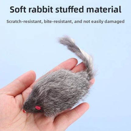 1/3Pcs 17cm Fluffy Pet Cat Toy Mice with Crinkle Sound Interactive Hunting Play for Kittens Bite Resistant Cat Toys Supplies