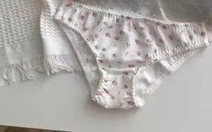 Japanese Kawaii Bralette Cherry Strawberry Print Delicate Lace Non-Wired Bra AB Cup Anti-Sagging Comfort UK Sizes BANERDANNI Bra