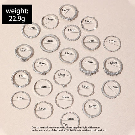 30Pcs Bohemian Geometric Knuckle Rings Set For Women Gold Silver Color Finger Ring Girls Fashion Party Jewelry Accessories