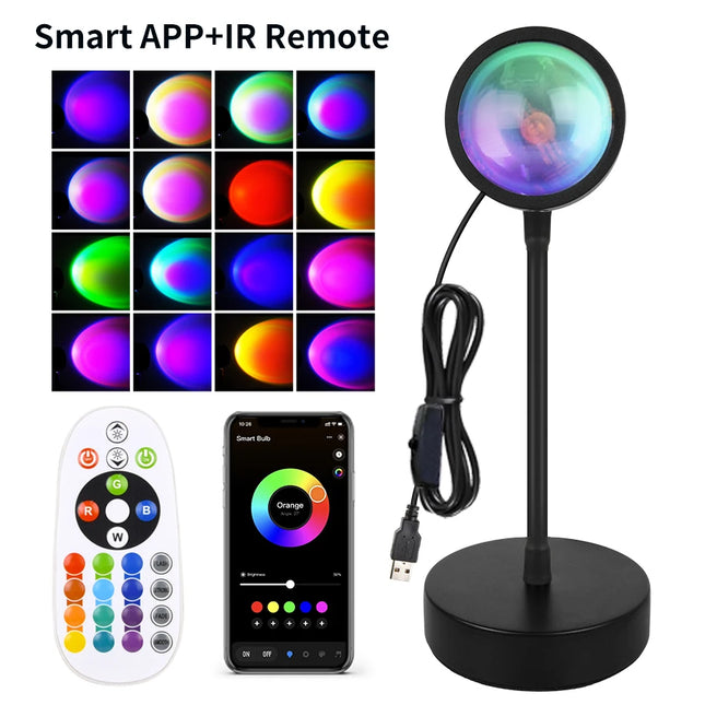 Smart Sunset Lamp Tuya LED Night Light USB RGB Smart Life APP Remote Projection For Room Decoration Photography Festival Birthday