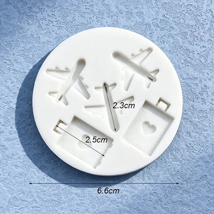 Airplane Suitcase Silicone Sugarcraft Mold Resin Tools Cupcake Baking Mould Fondant Cake Decorating Tools