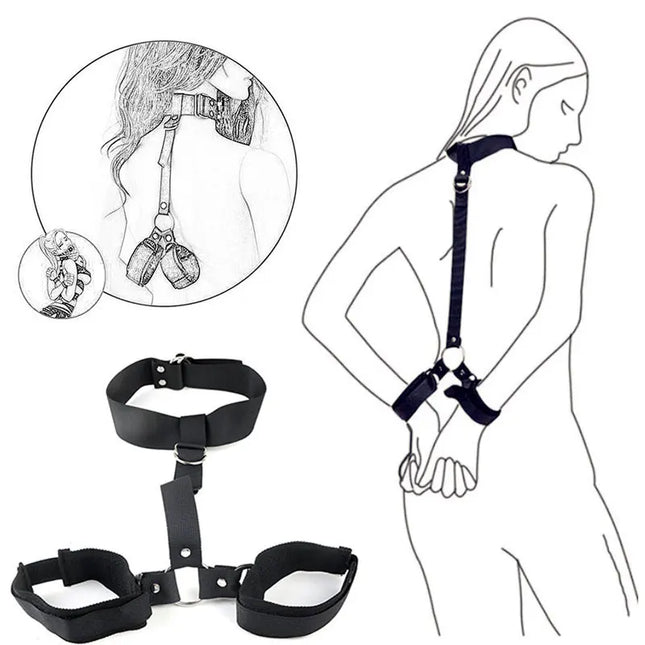 Adult SM Sex Restraint Handcuffs Slave Tools BDSM No Vibrators Sexy Wrist to Ankle Cuffs Open Leg Hand Toys Bondage For Couples