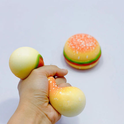 Realistic Hamburger Squishy Toy Soft Elastic Burger Model Freely Squeeze Stretch Portable Stress Relief Artifact For Daily Relax