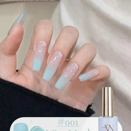 MN 12ML 1-12PCS Chinese Style Turquoise Gel Nail Polish 2026 New Ice Transparent Green Jelly Gel Polish Yellow Green Nails