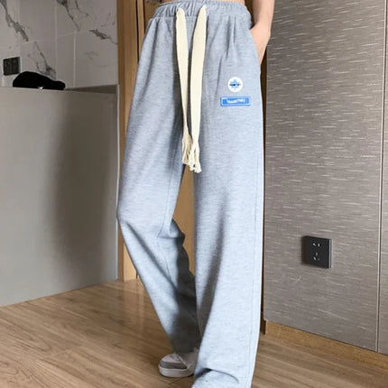 Men's Sweatpants Striped Autumn and Winter Plain Trousers Male Sports Pants Straight Draped Korean Popular Clothes Comfortable