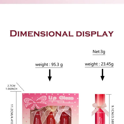 Mirror Lip Color Set, Moisturizing Lip Gloss Gift Box, A Cute Gift for Others