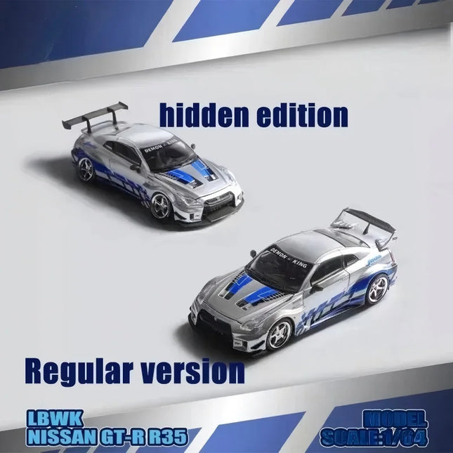 Demon King Auto 1/64 GTR R34 R35 Alloy Motor Vehicle Toy Die-casting Metal Model Collection