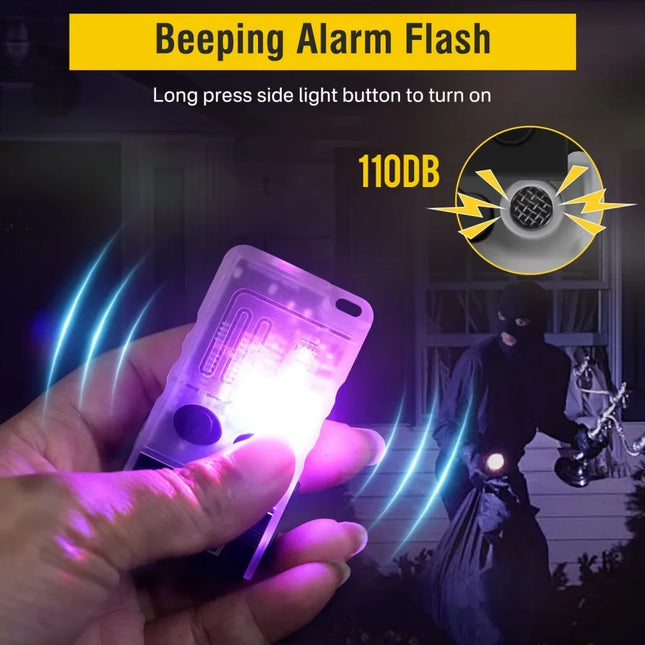 BORUiT V20 Buzzer EDC LED Keychain Flashlight Head Swivels Type-C Rechargeable Work Light Torch with Magnet Camping Lantern