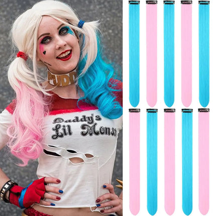 10 pieces of hanging ear dyeing, color clips, hair extensions, chemical fiber synthetic wigs, traceless hair extensions