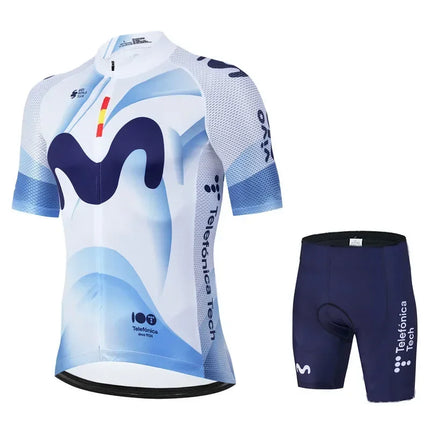 Movistar Pro Team Summer Cycling Jersey Suit Men's Breathable Mountain Bicycle Clothing Set Bike Mountain Maillot Ropa Ciclismo
