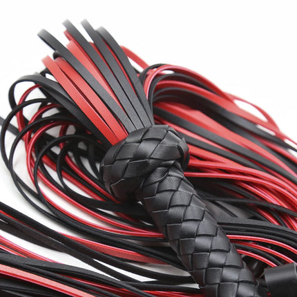 PU Leather Flogger Whip Braided Handle BDSM Spanking Slapper Sex Whip for Women Queen Training Slave SM Adult Games Fetish Toy