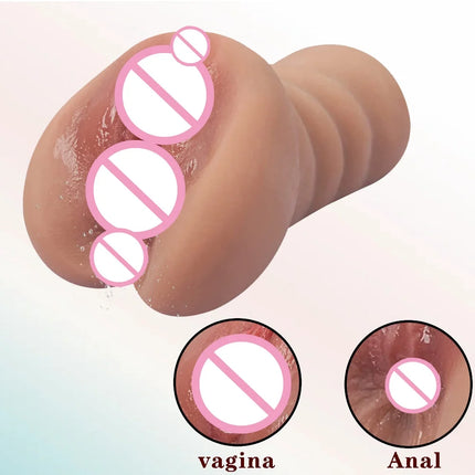 Male Masturbator 2 In 1 Realistic Artificial Vagina Sex Toys For Men Pocket Pussy Blowjob Masturbation Cup Adults Sex Tool 18+