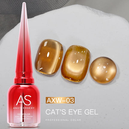 AS 15ml Luxury Coffee Cat Nail Gel Polish Tpo Free Soak Off UV LED Dark Brown Cat Eye Manicure Gel Polish Nail Art Varnish Gel