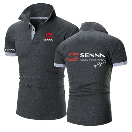 Men Polo Shirt Ayrton Senna Brazilian Formula 1 Legend Polo Shirts Graphic Oversized Breathable Streetwear TShirts S-8XL