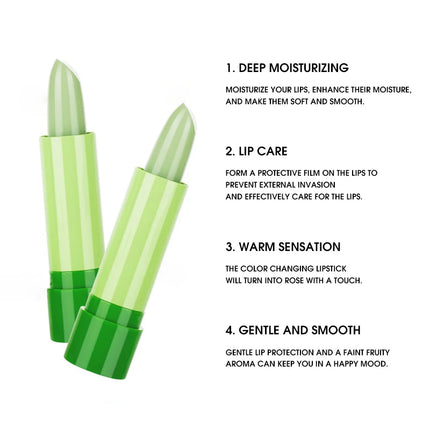 1Pc Moisturizing Aloe Color Changing Lipstick Long Term Moisturizing and Moisturizing Lipstick Lip Color Lip Care