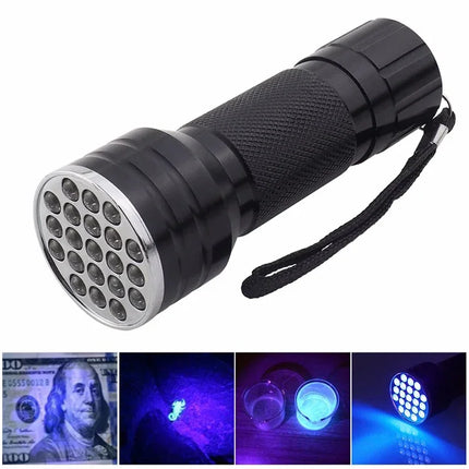 Portable 9/12/21 LED UV Ultraviolet Flashlight Blacklight 395NM Mini Torch Lantern For Pet Urine Stains Black Light Flashlights