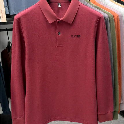 Luxury brand Polo shirt long-sleeved letter-printed top spring new 100% cotton fashionable casual comfortable breathable T-shirt