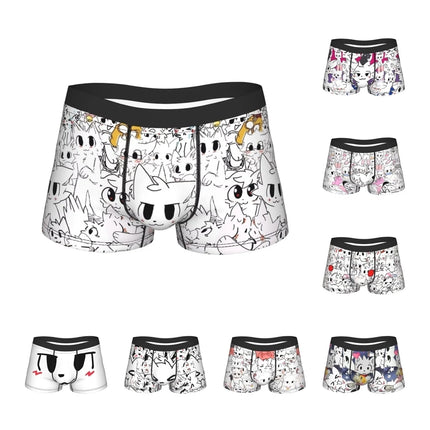 Men's Boykisser Silly Cat Underwear Cute Furry Funny Boxer Briefs Shorts Panties Homme Soft Underpants Plus Size