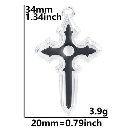 5pcs/Lot High Quality Stainless Steel Cross Pendants For Jewelry Making Supplies Metal Rose Lava Ankh Cross Charms DIY Materials