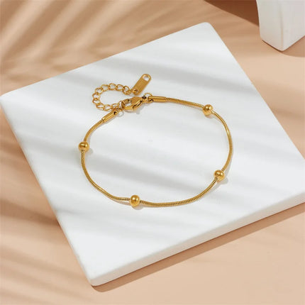 Vintage Anklets for Women Stainless Steel Beads Chain Anklet Leg Bracelets Bodychain Summer Beach Jewelry Accessories Gifts