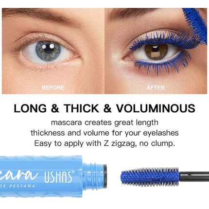 Colorful Silk Mascara Blue Red Black Cream Lengthening Waterproof Long Lasting Colored Thickening Curling Mascara Makeup