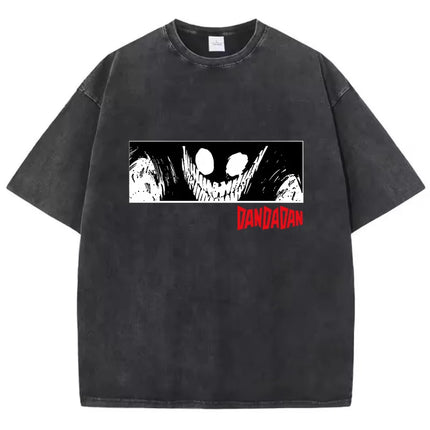 Cotton Washed Dandadan Okarun T-shirt Men Japanese Anime T Shirt Cartoon High Quality Tshirt Aesthetic Fashion Tee Male