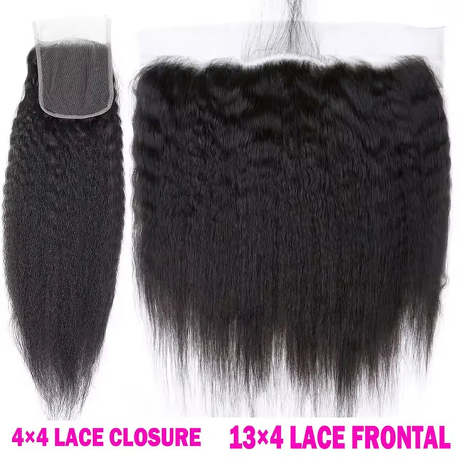 13x4 Transparent Lace Frontal Pre-plucked Straight Body Loose Water Deep Curly 4x4 Lace Closure Remy Human Hair 8-20 Inch