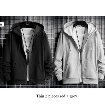 2025 Winter Windproof Hoodie - Men's Sherpa Lined Sweatshirt Thermal Zip Up Outerwear Streetwear S-5XL