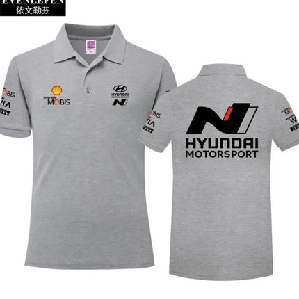 Summer Short Sleeved Polo Shirt Casual Men's Printed Fashionable Top For Hyundai I20 I30 Elantra Kona Sonata N Line Performance