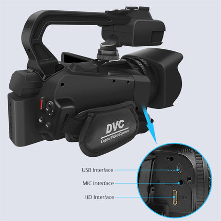 Full 4K Camcorder 64MP Youtuber Professional Digital Video Camera Streaming Auto Focus Photography Vlog Recorder 4" Touch Screen