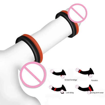 Cock Ring Durable Silicone Penis Rings Male Delayed Ejaculation Rubber Rings Sex Toy For Men Couple Stretcher Scrotum Rings